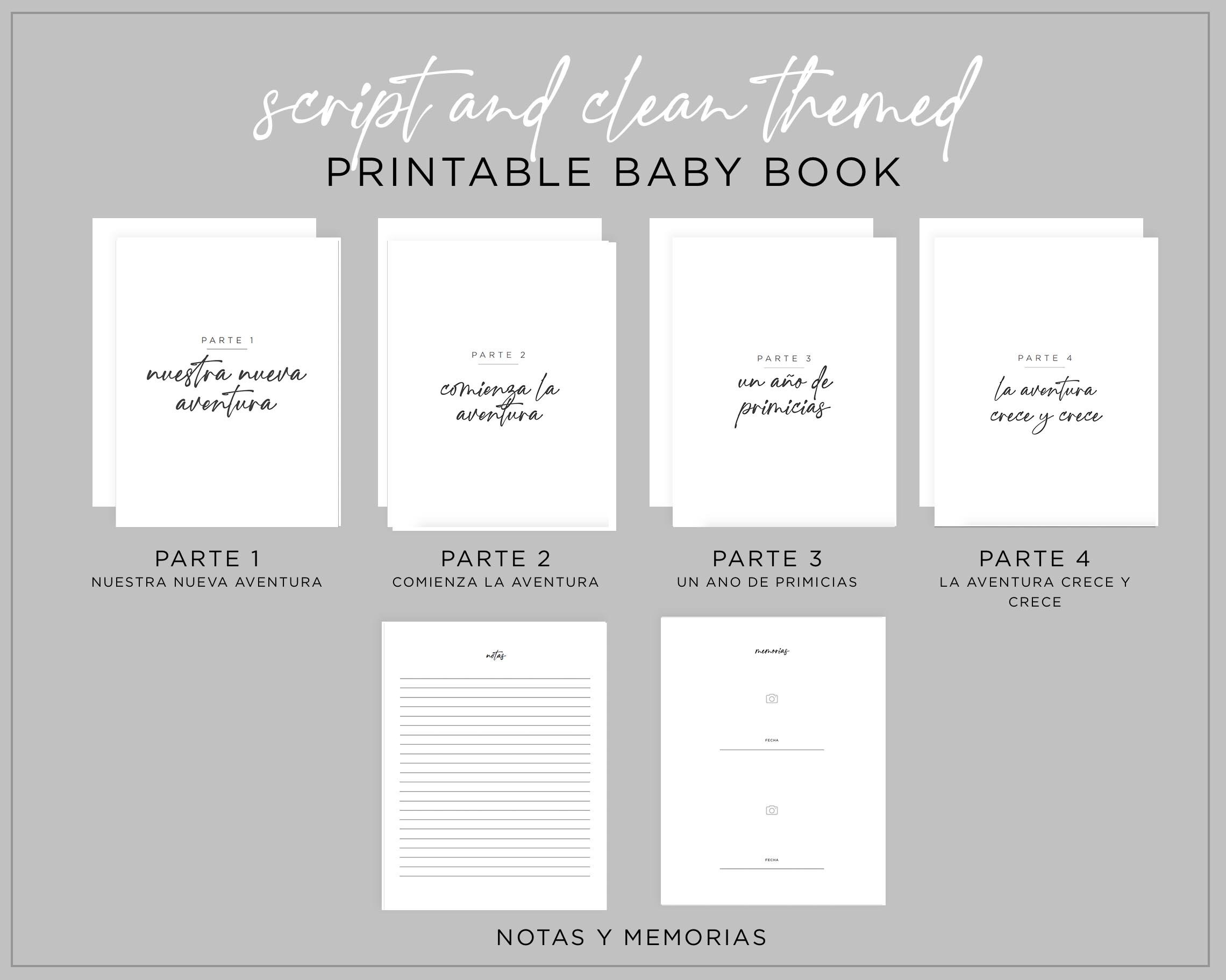 Diario Del Beb Imprimible Printable Baby Book In Spanish Etsy