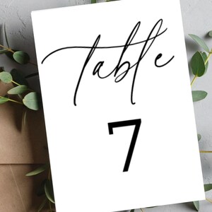Wedding Table Numbers Printable, Table Numbers Template, Calligraphy ...