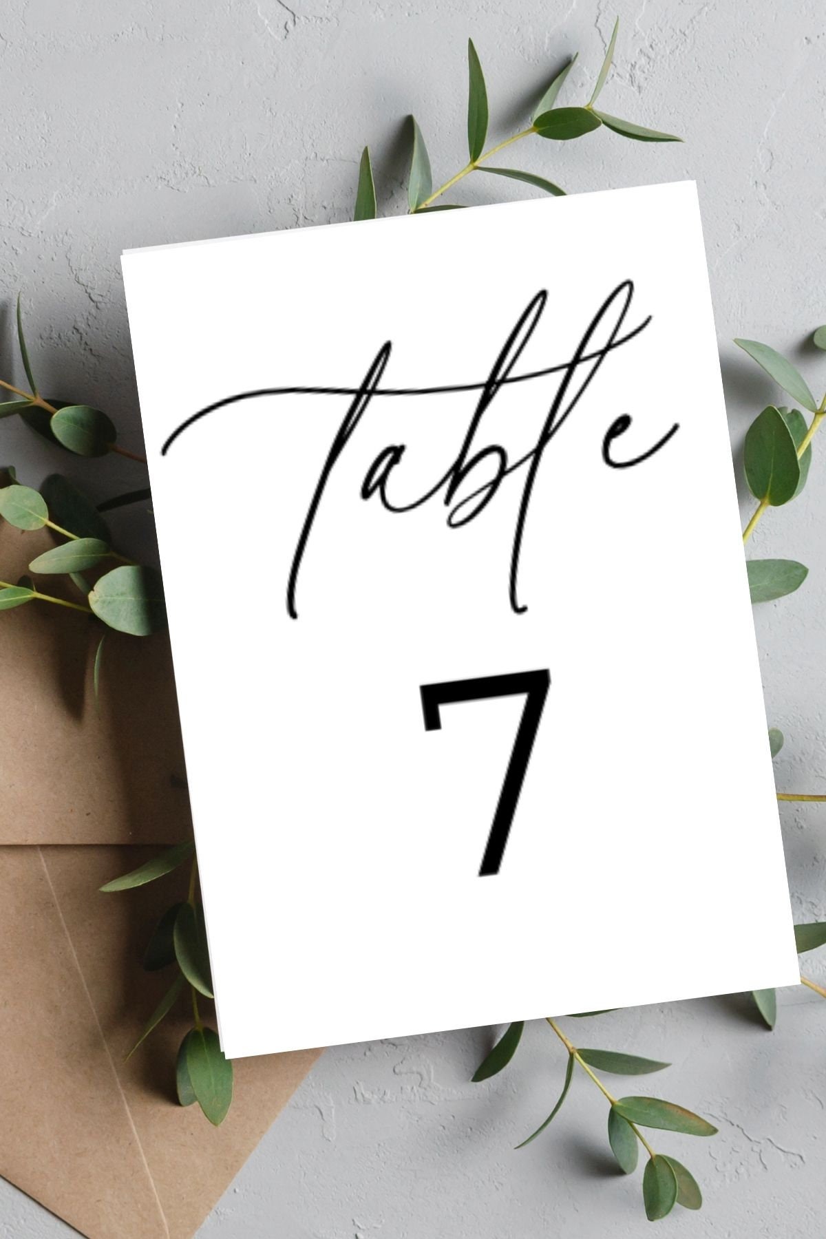 Wedding Table Numbers Printable, Table Numbers Template, Calligraphy ...