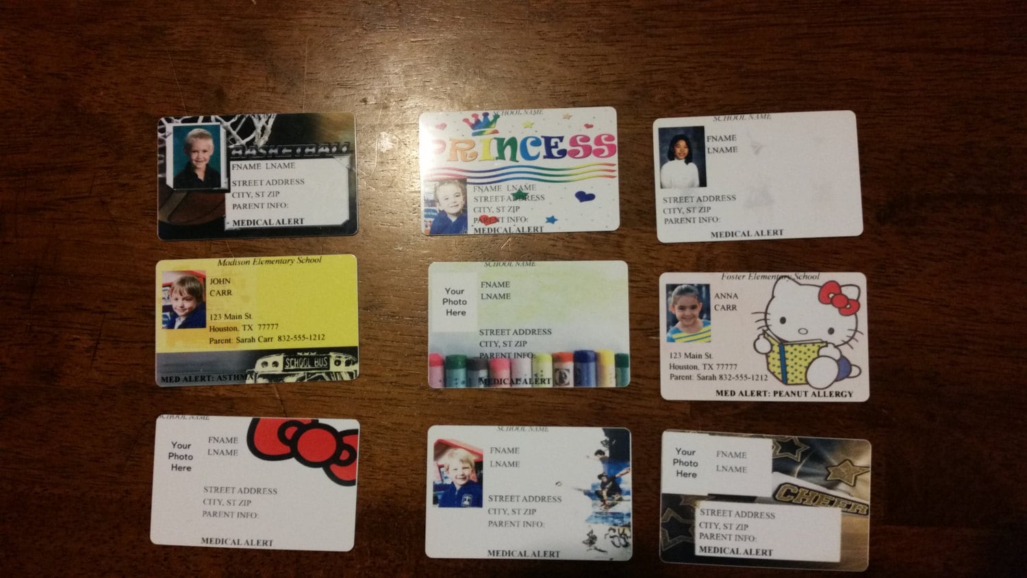 Kids Custom ID Card | Etsy