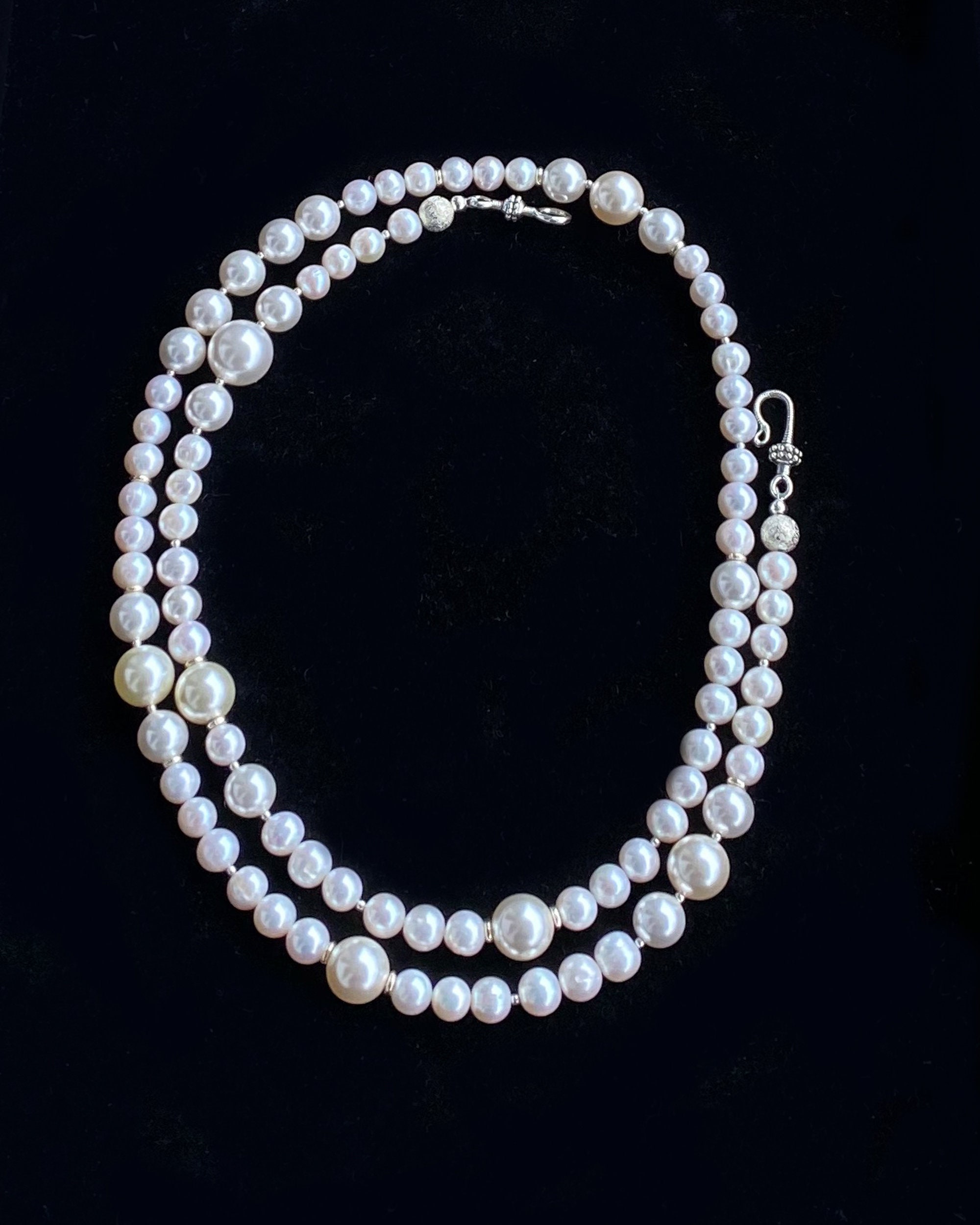 Long Pearl Necklace, White Pearl Necklace Etsy UK