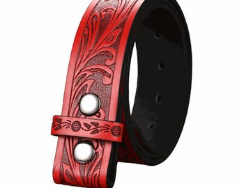 Red Rhinestone Western Belt – Glitter Cowgirl Belt With  display picture 2