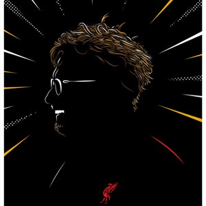 Klopp Silhouette - impressão de ilustração A3+ assinada à mão