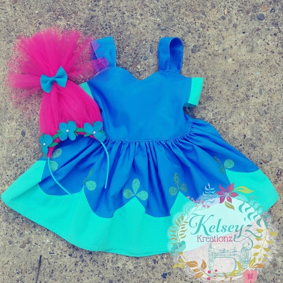 princess poppy dress pattern Princess Poppy Dress inspired by The trolls Movie / Birthday dress/ poppy  Costume/ Party Dress