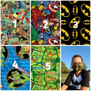 Superhero Fabric Masks/ adult & kid masks/ washable