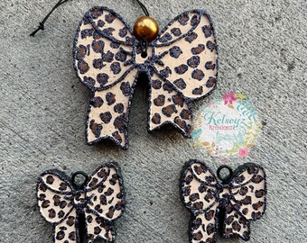 Cheetah print Bow Freshie Set with Vent Clips / 3 piece set