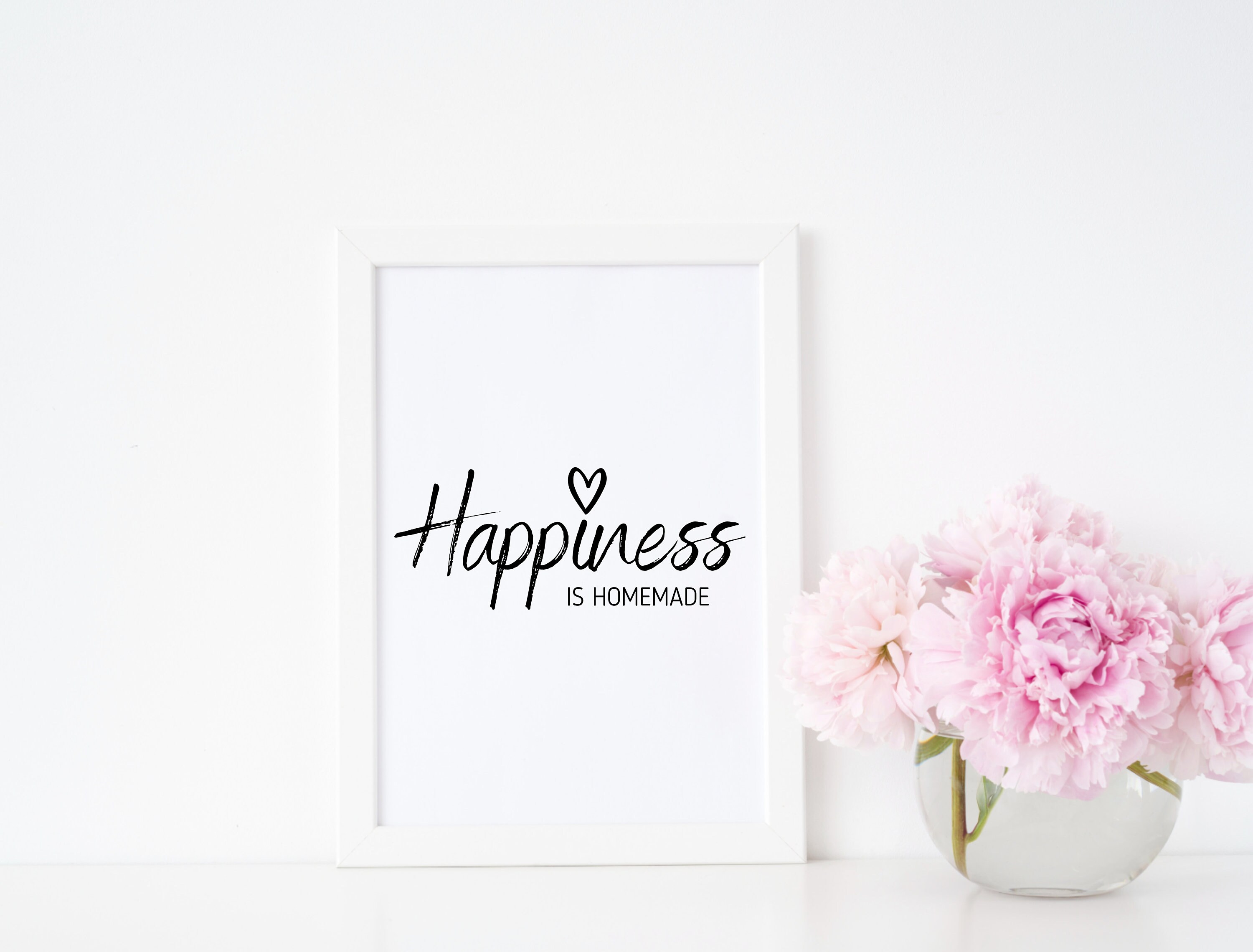 Printable Wall Art Happiness is Homemade Home Decor Digital Etsy