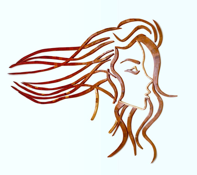 3D Wall Art Head Sculpture Wooden Head Female Head Etsy