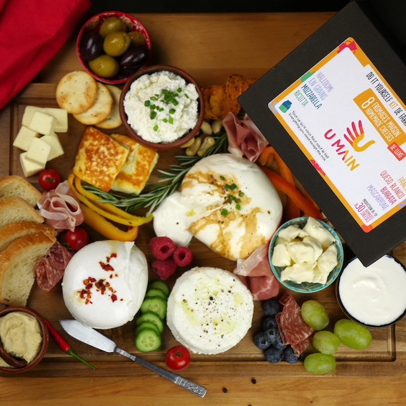 Kit Pour Faire 4 Fromages Maison : Chèvre, Halloumi, Mozzarella, Ricotta – Tout Inclus !