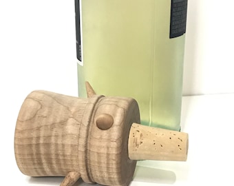 Norsemen Hand Turned Bottle Stopper Wine Cork Gift