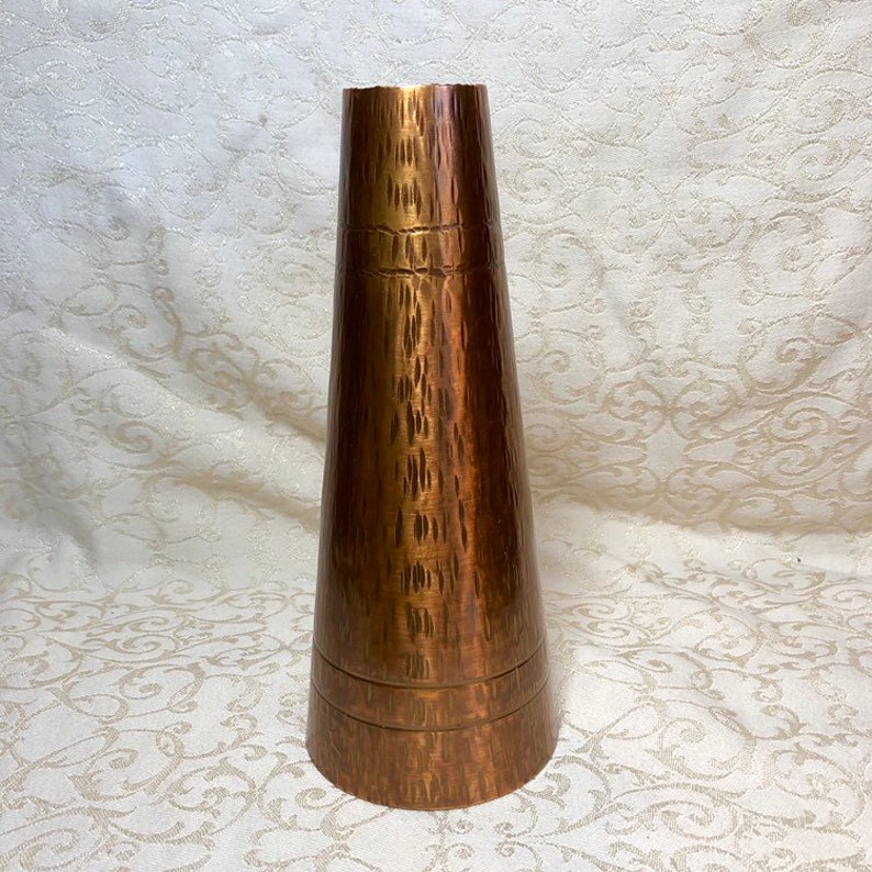 Vintage Hammered Copper Vase Artist Signed Rick Pitcher Etsy