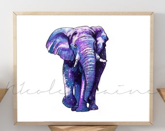 Elephant Watercolor Art Print