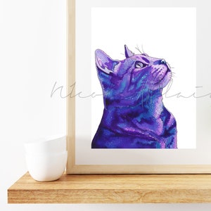 Cat art print, Cat lover gift