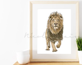 Impression d'art mural lion