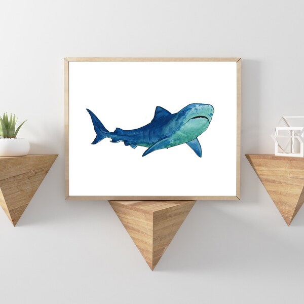 Impressions d'aquarelle de requin