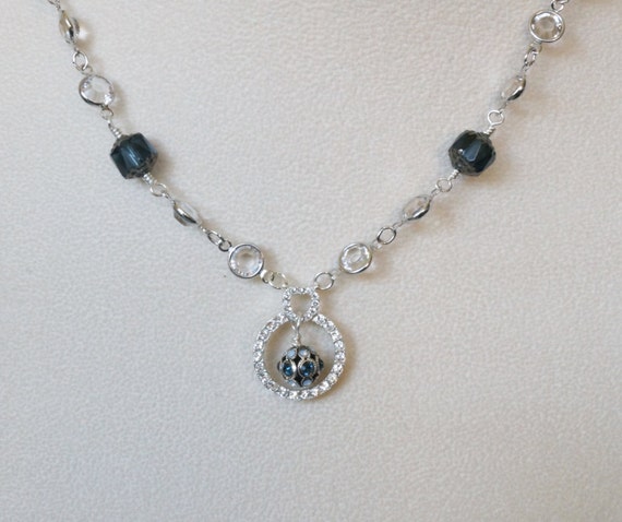 Free Shipping Bridal Something Blue Necklace made of | Etsy