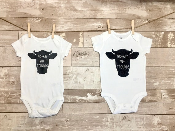 Nothin But Trouble, Cow Raglan Shirt, Cattle Shirt, Cow Shirt for Toddler, Cow Farmer Shirt for Kids, Cattle Rancher Shirt, baseball shirt