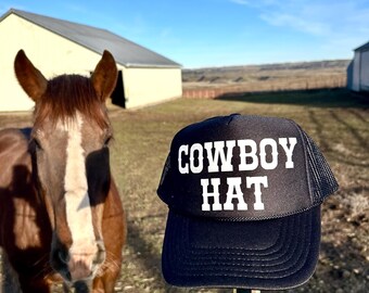 Cowboy Hat, Western Trucker Hat, Foam Front Hat, Cowgirl Hat, Western Hat.