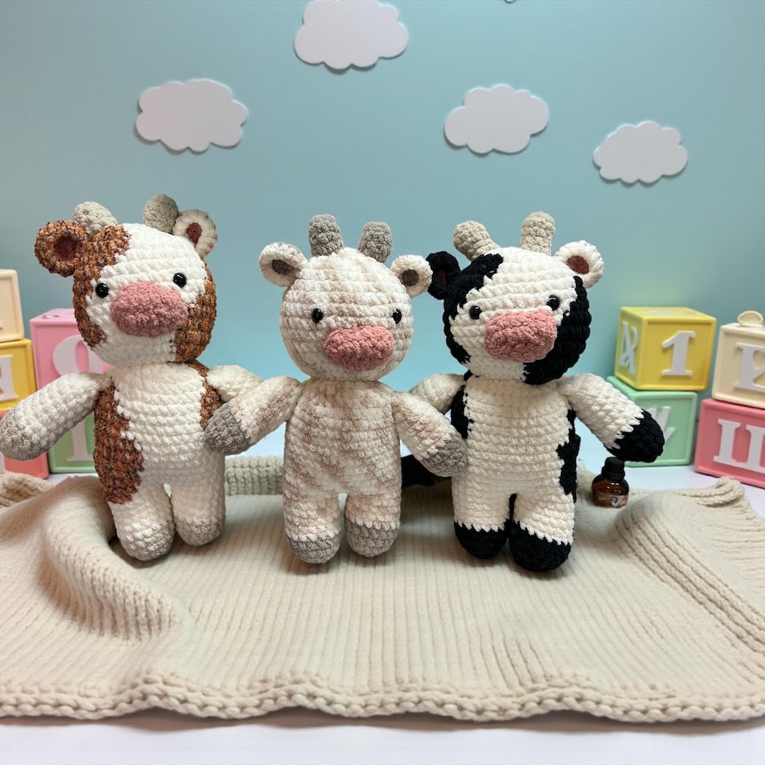 Cow Stuffed Animal, Cow Stuffy, Cow Plush Toy, Farm Toy, Farm Animal ...