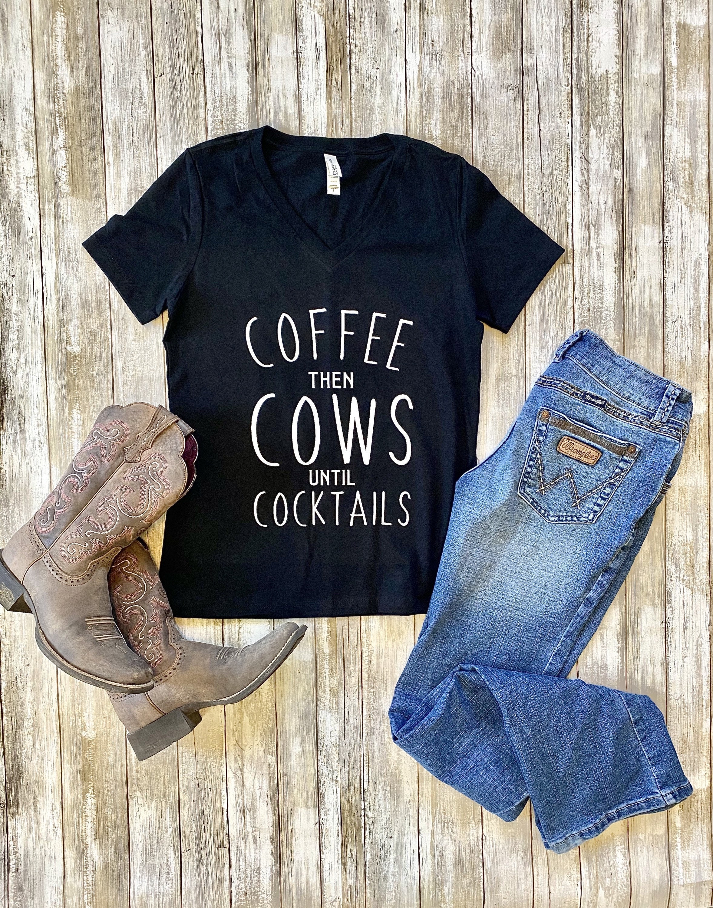 Coffee Then Cows Until Cocktails Shirt 