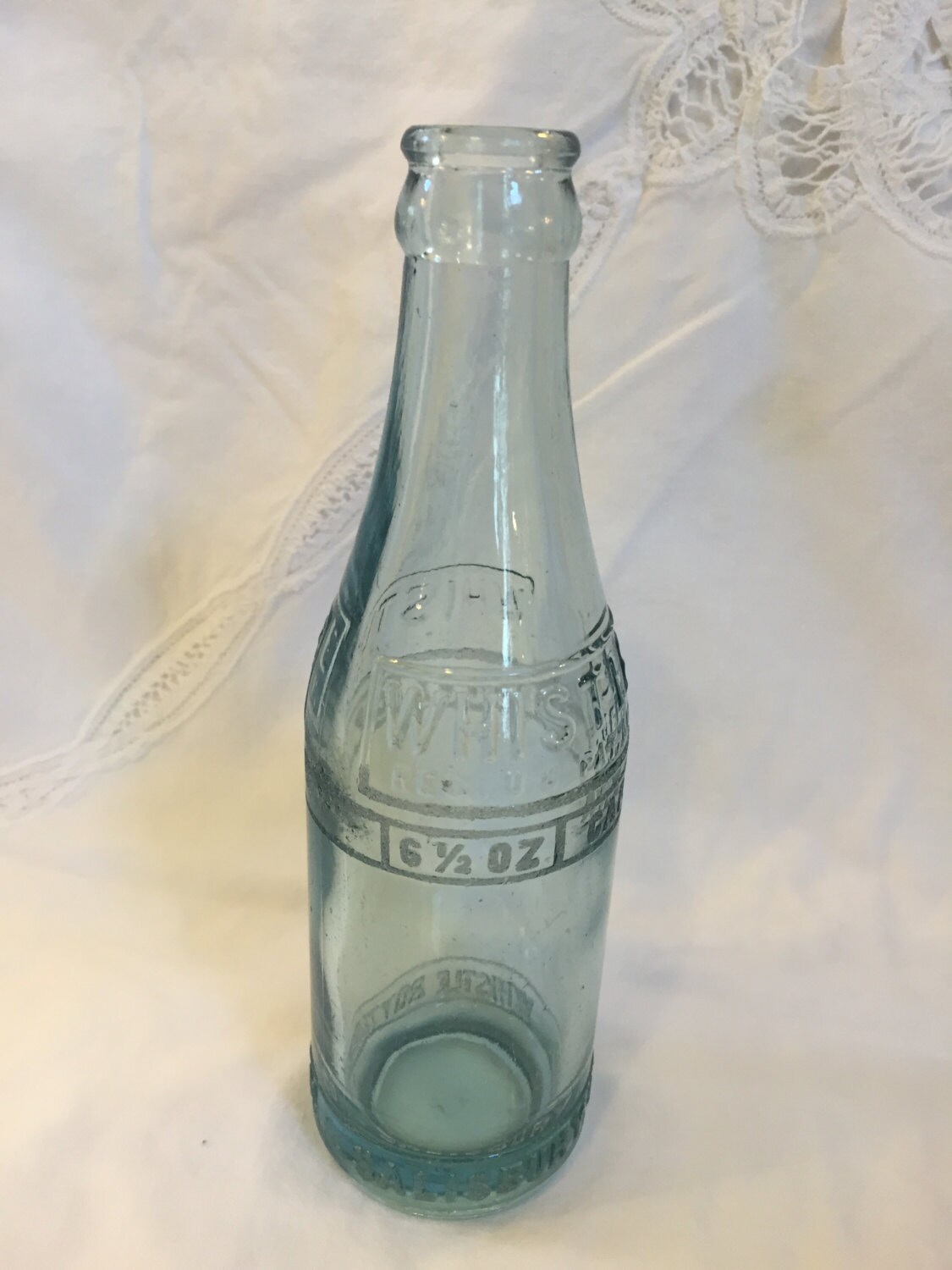 Vintage Blue Glass Whistle Soda Pop Bottle circa 1921 Etsy
