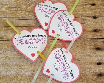 Glow Stick Valentine - School Valentines for Kids - Classroom Valentine - Preschool Valentine - Valentine Card - Valentine Gift for Kids