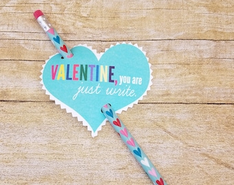 Valentine Pencil Cards - Classroom Valentines - Preschool Valentines - Kids Valentines Gift - Valentine Toy - School Valentine - Unique Gift