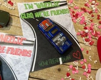 PRINTABLE Car Valentine - Editable - Preschool Valentine - Printable Kids Valentine - Car Valentine - Valentine Card - Classroom Valentine