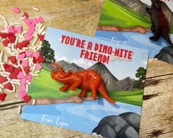 PRINTABLE Dinosaur Valentine Card - Kids School Valentine - Preschool Valentine - Classroom Valentine - Dinosaur - DIY Valentine - Printable