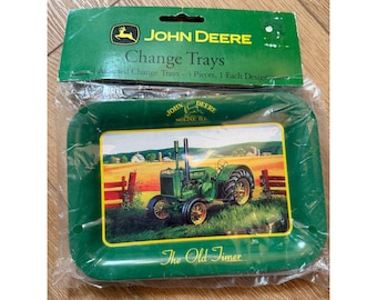 John Deere Vintage Tractor Change Trays Set of 4 Edward C Schaefer Licensed NEW