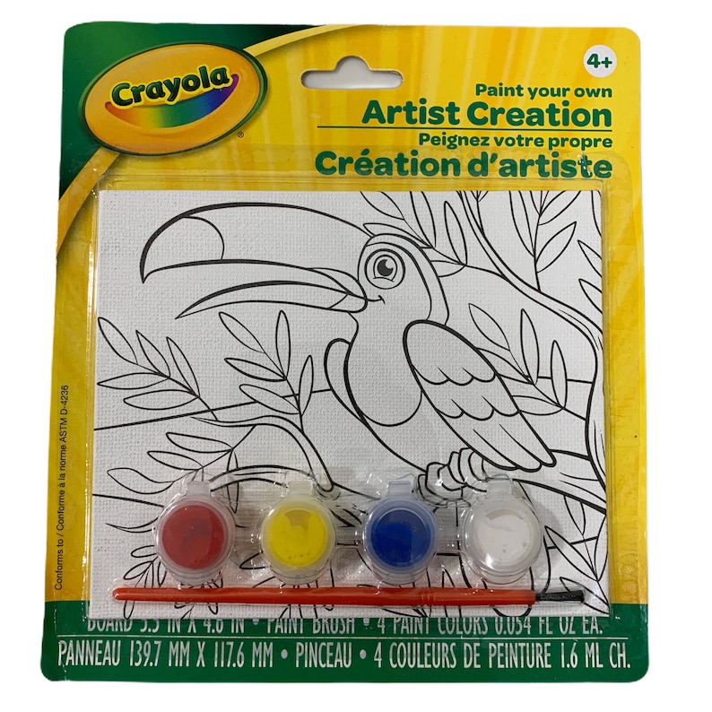 Crayola Kids Canvas Painting Set of 3 Paintbrush Watercolor Etsy