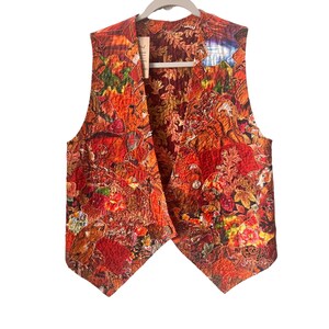 Handgemaakt gewatteerd vest draagbare kunst western paard patchwork Boho Cottagecore OOAK
