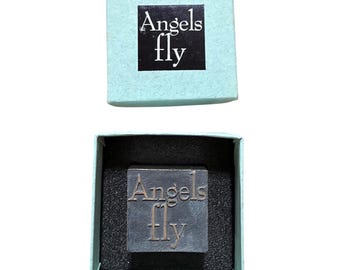 Vilmain + Klinger Angels Fly Pewter Paperweight Quote Art Made in USA Boxed