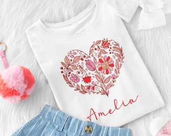 Personalised Girls Valentines Shirt, Mum Valentines Shirt, Mum and Daughter Matching T-Shirts, Mothers Day Twinning Outfit, Mama and Mini