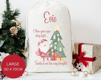 Personalised Christmas Eve Bag, Christmas Sack Present Bag, Personalised Christmas Sack, Delivery Santa Claus, Christmas Eve Stocking Bag