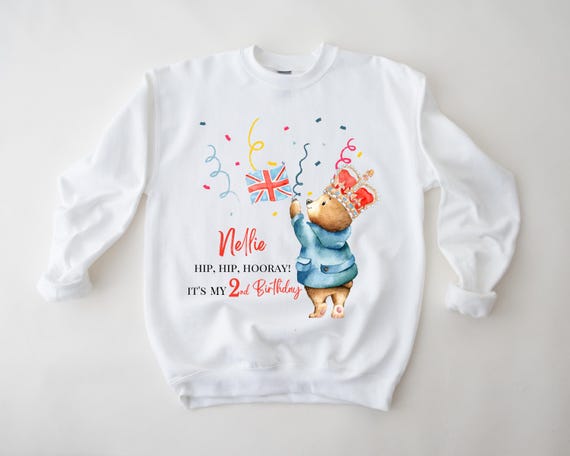 Personalised London Bear Birthday Jumper, Bear Birthday Sweatshirt