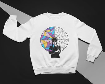 Mercredi Addams inspiré fenêtre colorée sweat-shirt pull T-shirt femmes enfants hommes unisexe, fan art de la famille Addams, chemise mercredi Addams