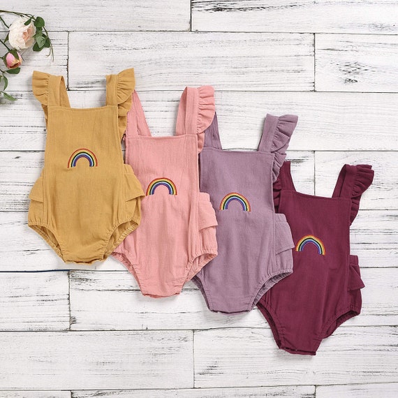 rainbow romper baby