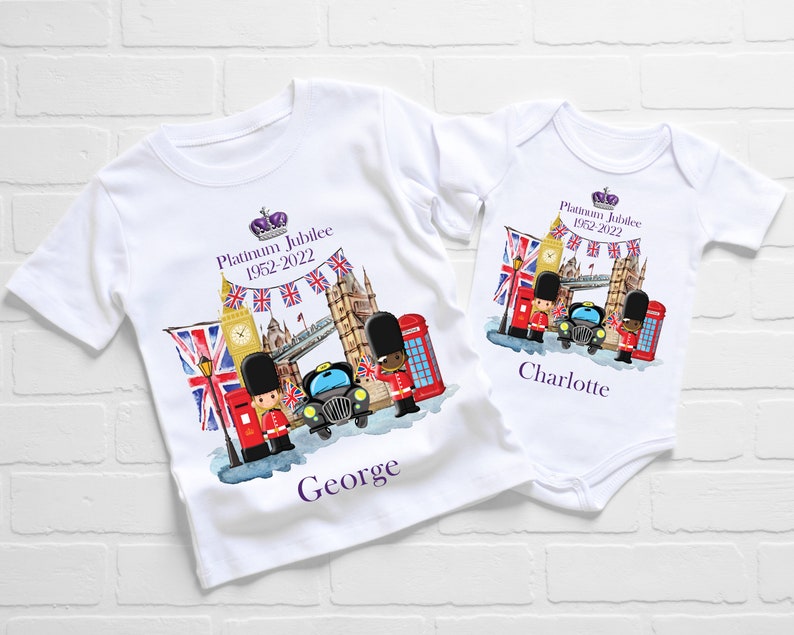 Kids Platinum Jubilee T-Shirt, Baby Platinum Jubilee Vest, Platinum Jubilee Party T-Shirt, Platinum Jubilee Gift, Kids Jubilee Clothing, 