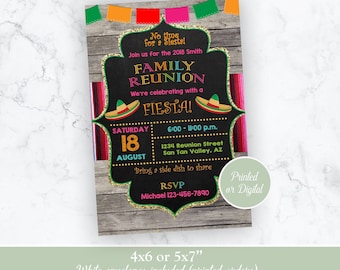 Family Reunion Fiesta Invitation, Family Reunion Invitation, Mexican Fiesta, Mexican Fiesta Family Reunion Invitation