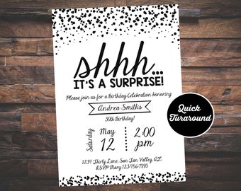 surprise invitation etsy