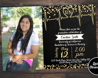nursing graduation invitations etsy