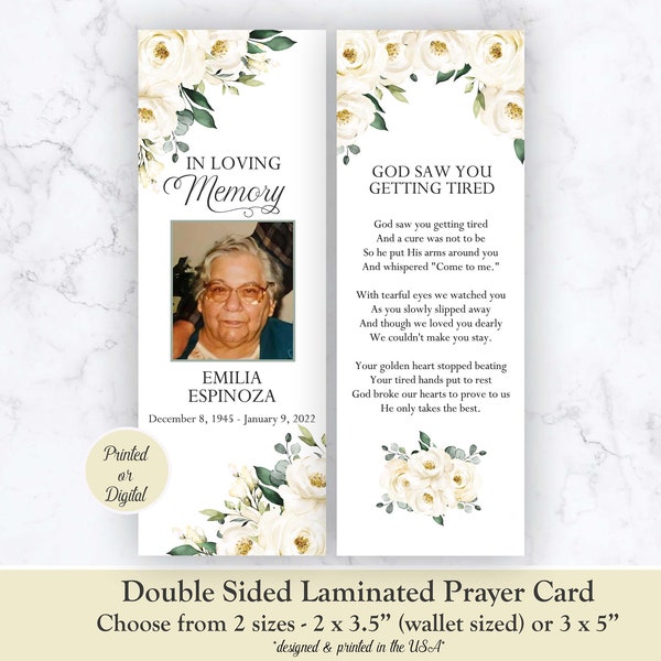 Obituary Laminated Bookmark Etsy