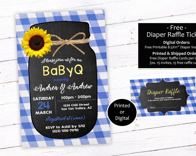 Baby Q Invitation Baby Shower Invitation Barbecue Baby Etsy