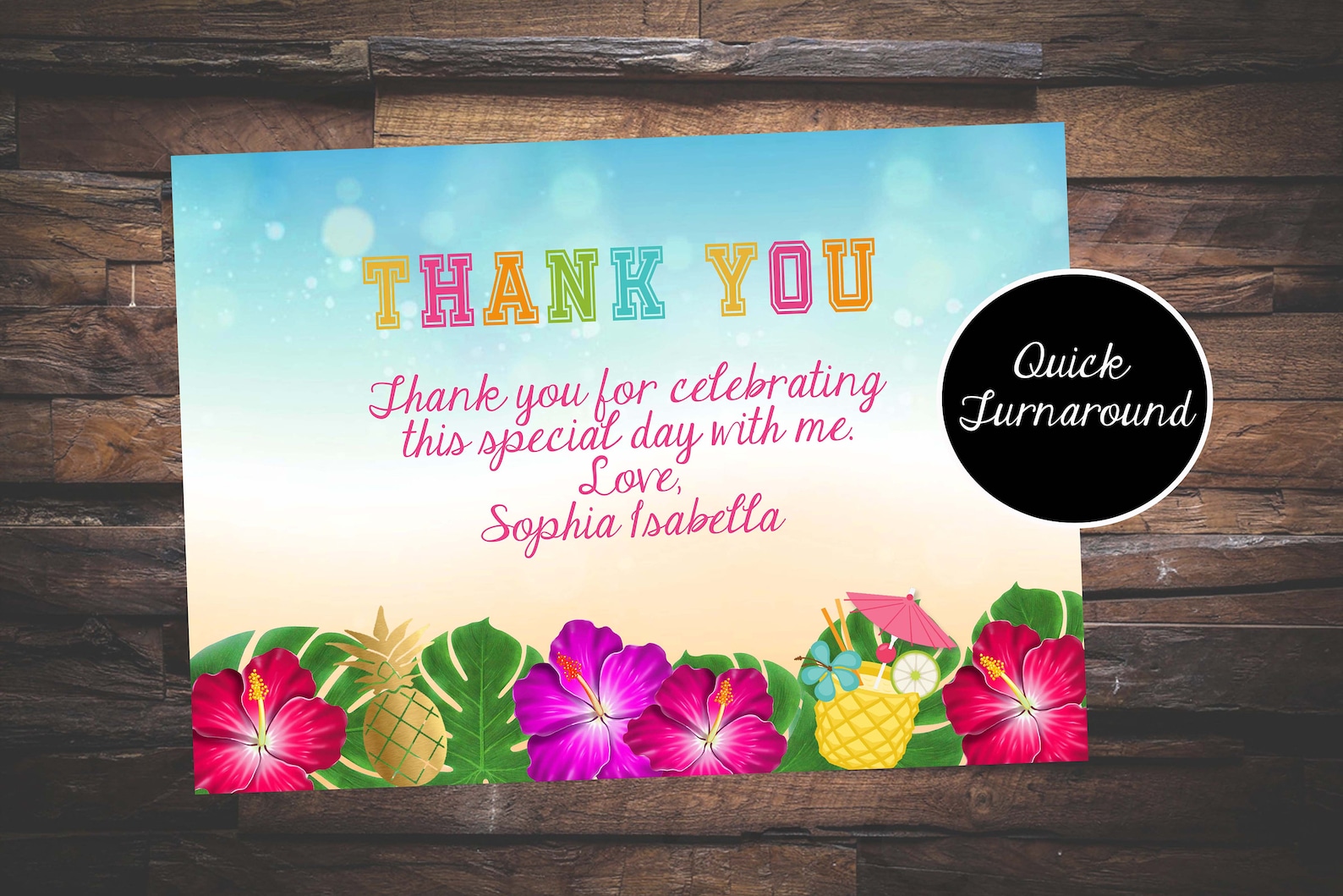 hawaiian-thank-you-card-hawaiian-thank-you-card-luau-etsy