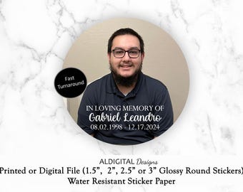 Memorial Stickers, Funeral Memorial Stickers, Personalized Memorial Stickers, In loving memory