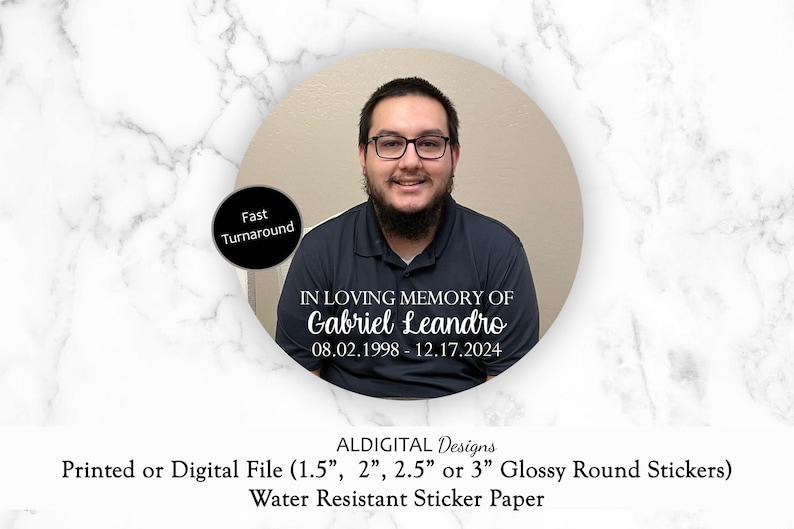 Memorial Stickers, Funeral Memorial Stickers, Personalized Memorial ...