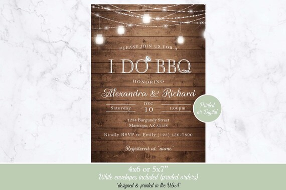I do BBQ Invitation, Barbecue Invitation, Engagement BBQ Invitation, Engagement Invitation, I do invitation, Engagement Invitation