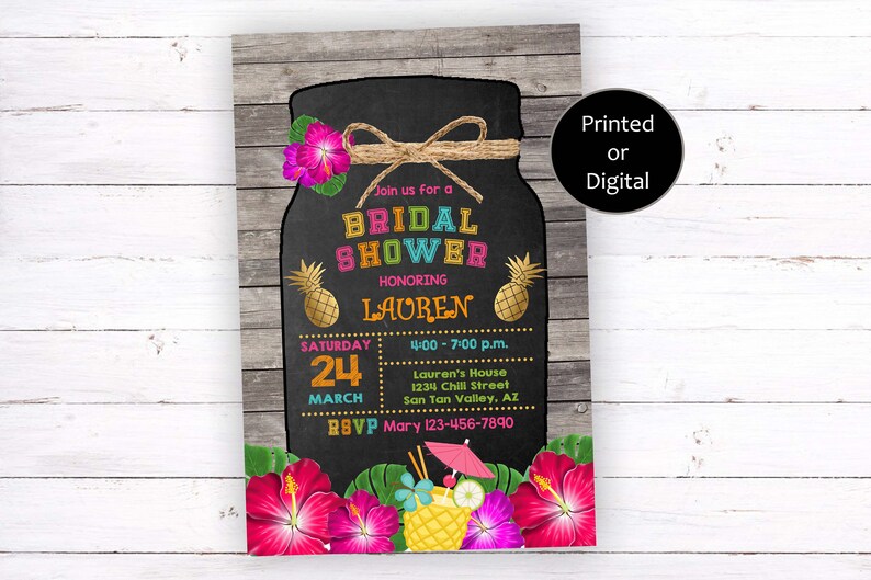 Bridal Shower Invitation Hawaiian Bridal Shower Invitation Etsy