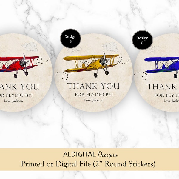 Airplane Sticker Favors, Airplane Birthday Favor Stickers, Airplane Favors, Airplane Party Stickers, Airplane Circle Stickers